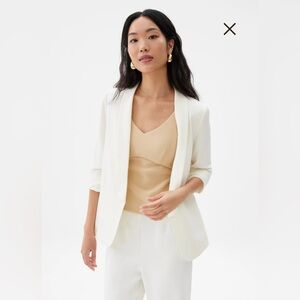 Live Bonito White Mili Shawl Collared Blazer